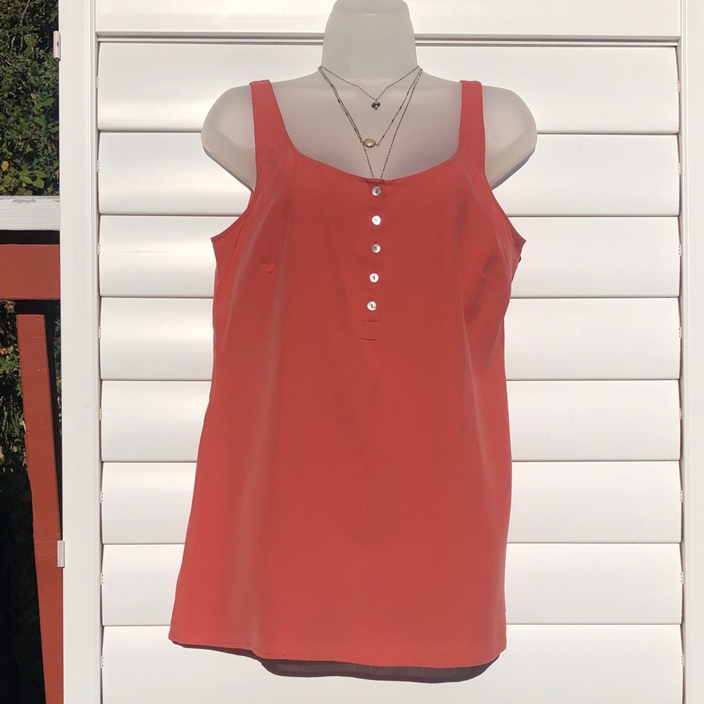 NWT J. Jill Coral Tank with Front Buttons